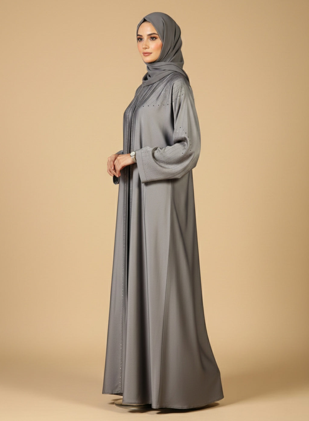 Silver Grace Abaya