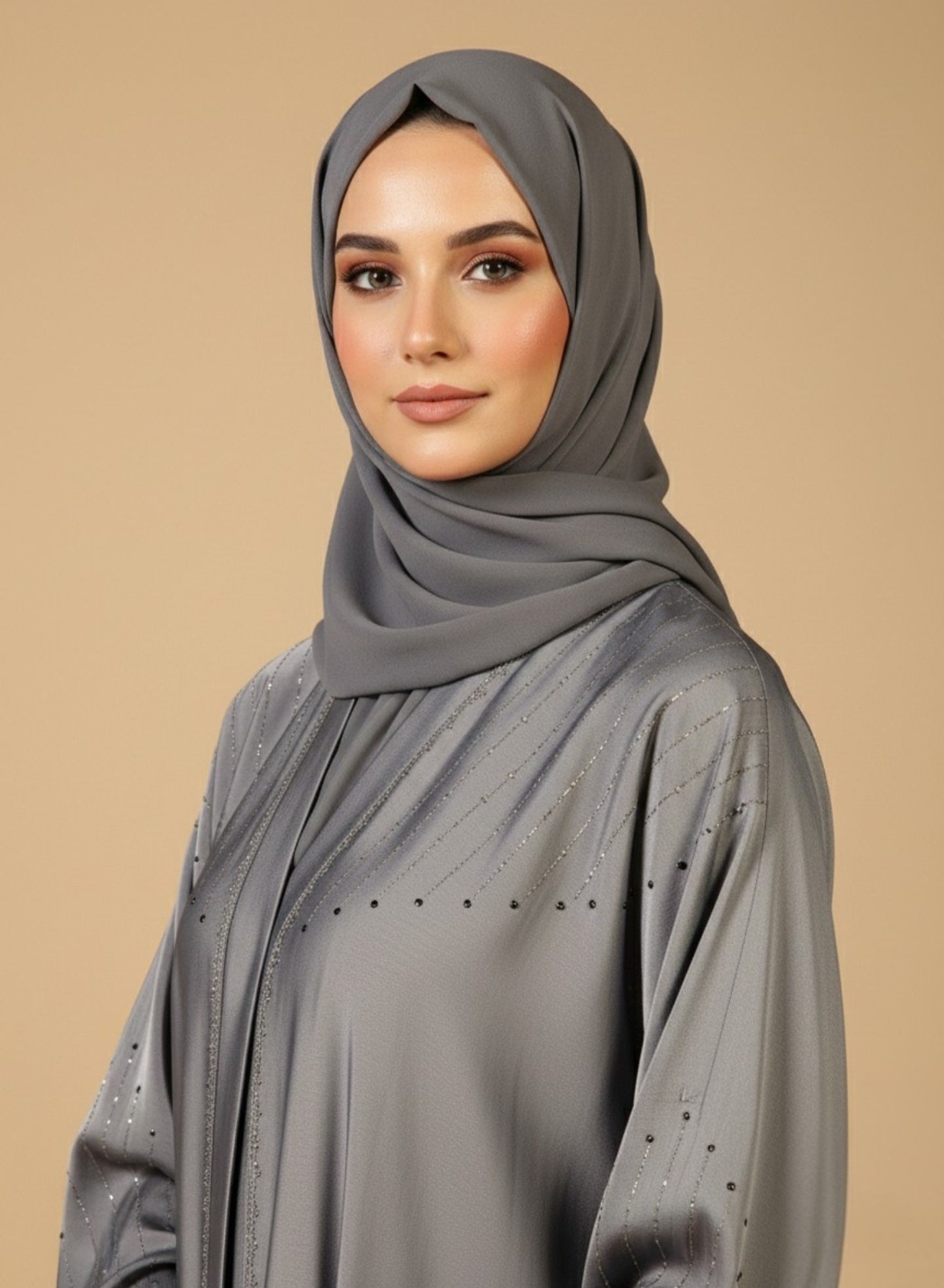 Silver Grace Abaya
