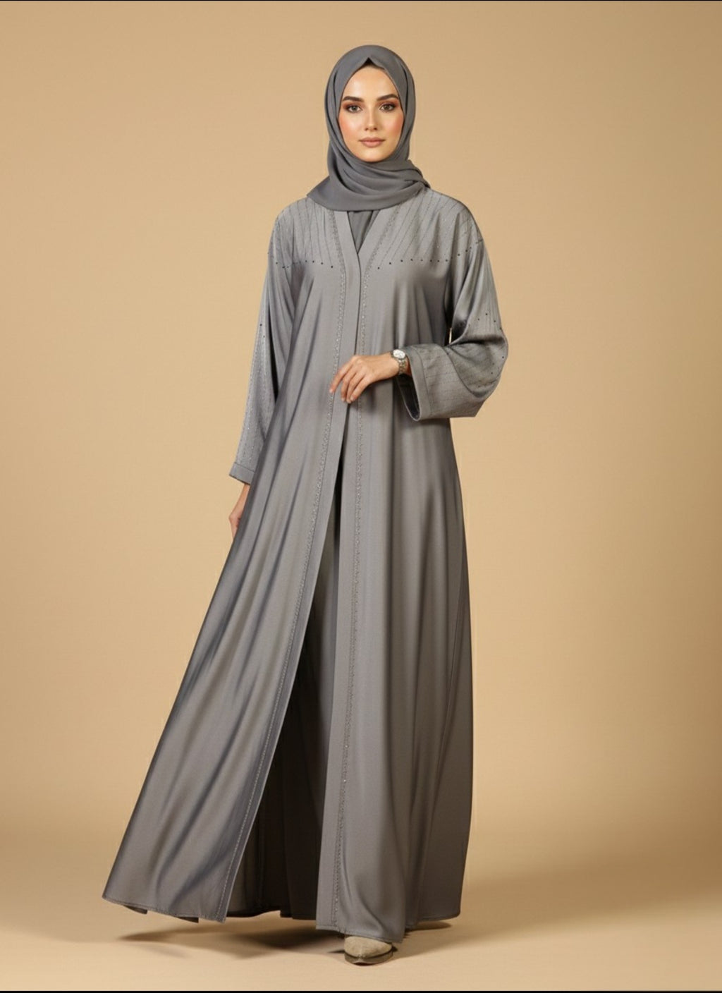 Silver Grace Abaya